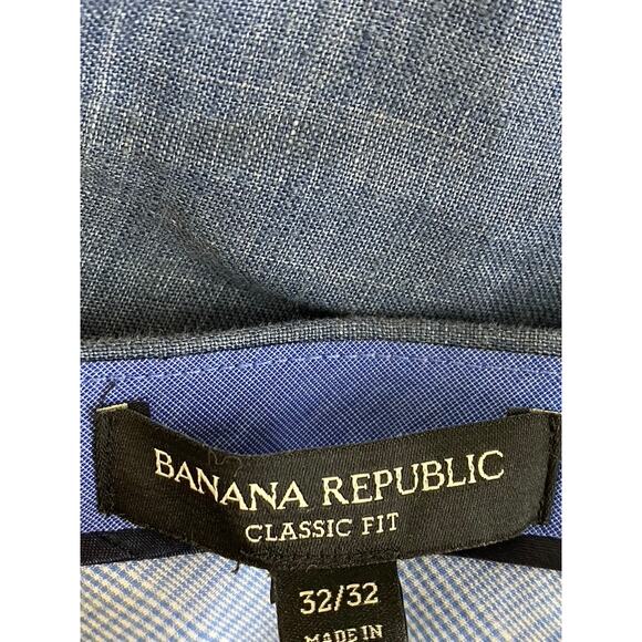 BANANA REPUBLIC Men's Blue Chambray Classic-Fit Linen Pant SZ 32X32 - Picture 8 of 10